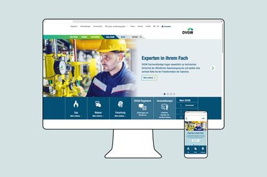 Die neue Website ist in einem Monitor und einem Smartphone abgebildet.