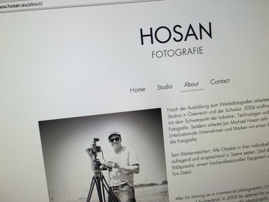 Eine Nahaufnahme der responsiven Website von Jan Hasan