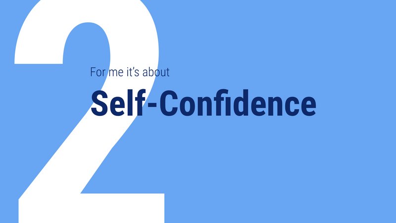 Zwischenfolie des Keynotevortrags mit der Aufschrift »Self-Confident«