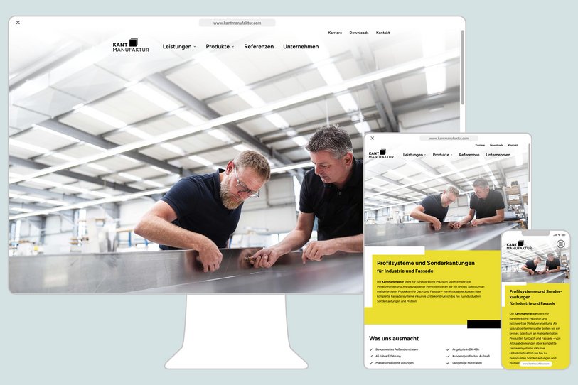 Responsive Darstellung der Website in mehreren Endgeräten