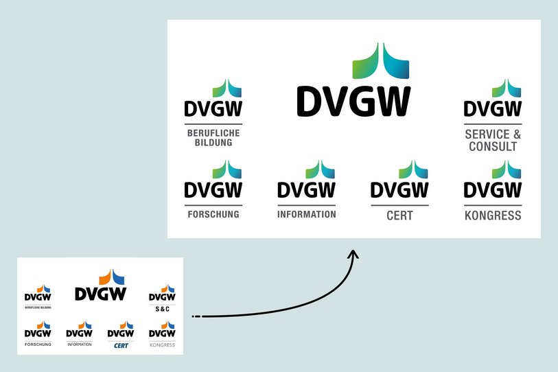 Neues Logo des DVGW und seiner Absendermarken