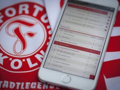 Spielstatistik der Fortuna Köln auf dem Smartphone