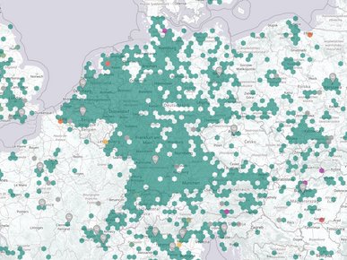 Feinstaubvorkommen in Deutschlad und umliegenden Ländern