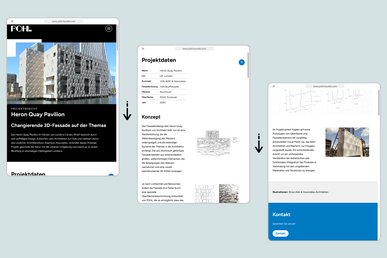 Gezeigt wird eine Unterseite der POHL-Website, welche Projektsteckbriefe darstellt.